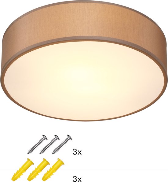 Monzana Plafondlamp - 40W Rond 38cm Fitting E27 - Taupe