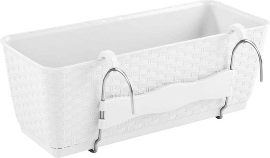 Hangende bloempot met haken Ratolla balkon wit