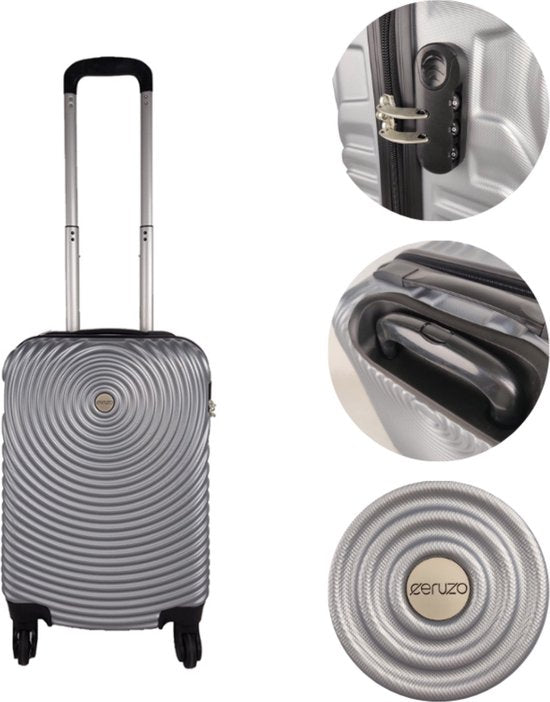Ceruzo Handbagage Koffer -Trolley - 28L- 51.5 cm - Blauw - Spinnerwielen 360°- Cijferslot-Reiskoffer