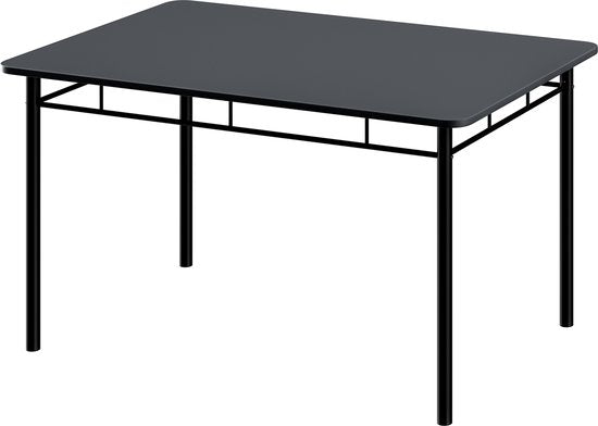 Casaria Eetkamerset Leo - 1x Eettafel 4x Stoel - Antraciet
