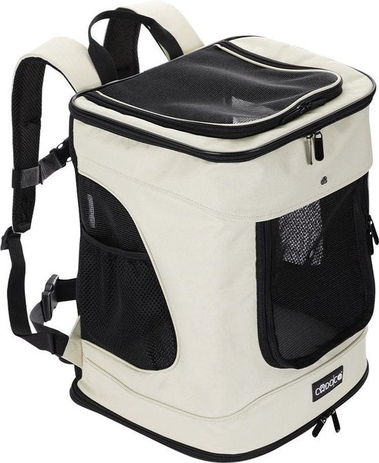 Cadoca Hondenrugzak tot 12kg - 31x30 x41cm Verstelbaar - Beige