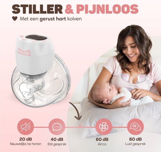 Vulpes Goods® BabyCare - Handsfree Borstkolf - Elektrische Draadloze Borstkolf – Dubbele Elektrische Kolf - Draagbaar - 2 Stuks