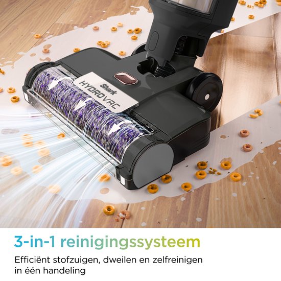 Shark HydroVac Draadloze 3-in-1 Vloerreiniger - Stofzuigen, Dweilen en Zelfreiniging - Steelstofzuiger met Dweilfunctie - Wet & Dry Dweilapparaat - WD210EU