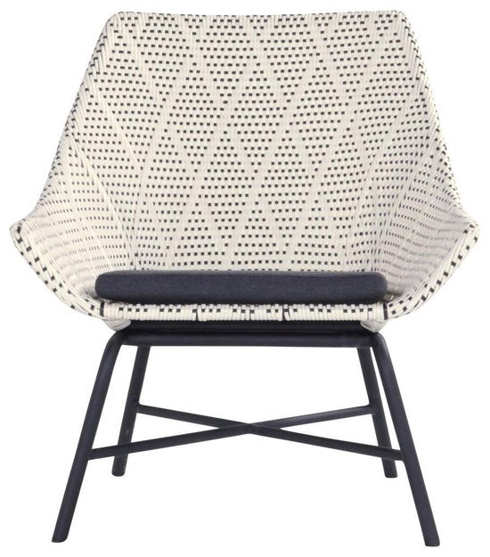 Hartman Delphine Loungestoel - Diamond Wicker - Zwart Aluminium Onderstel