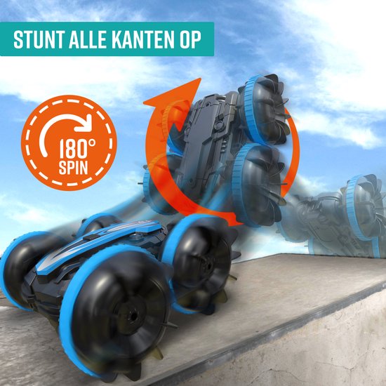 NAPI Bestuurbare Auto All-Terrain - RC Auto met 2 Accu's - Waterdicht - Speelgoed Autos Jongens - Buitenspeelgoed - Race Car/Boot Land & Water - 1,5u Speelplezier - Radiografisch - Aqua-Land Racer