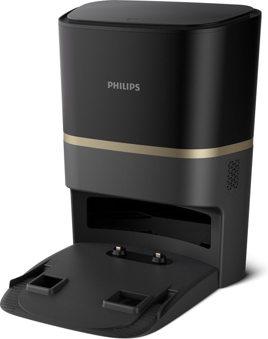 Philips HomeRun Aqua 7000 Series XU7100/01 - Robotstofzuiger met Dweilfunctie - Incl. Laadstation - Zwart / Goud - App Connected