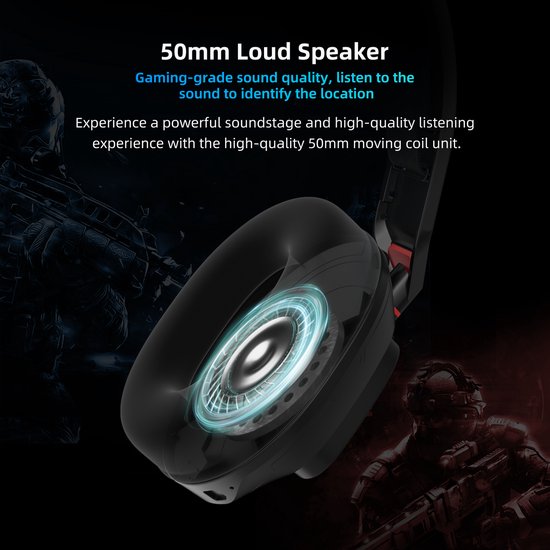 TAIDU THS318 2.4GHz Draadloze Gaming Headset - Over ear koptelefoon - met microfoon - Geschikt voor PS4/PS5, Nintendo Switch - Zwart