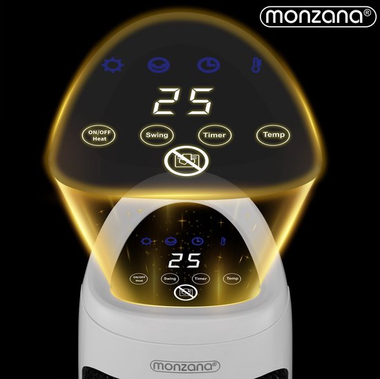Monzana Keramische Ventilatorkachel - 2000W 4 Standen – Wit