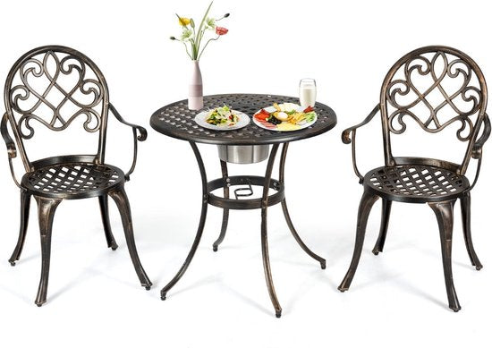 Coast Bistroset 3-Delig - Metaal - Met Ijsemmer - Max. 100 kg - Brons