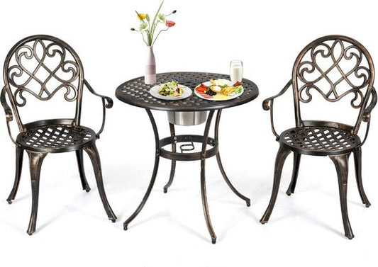 Coast Bistroset 3-Delig - Metaal - Met Ijsemmer - Max. 100 kg - Brons