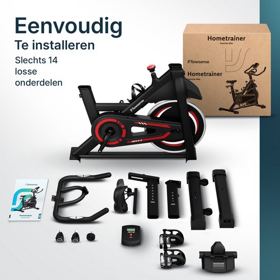 Flowsense Hometrainer Velair One - Home Trainer - Magnetische Weerstand - 3KG Vliegwiel - Incl. Tablethouder