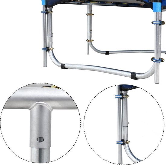 MONZANA Trampoline - 244cm Veiligheidsnet Ladder - Zwart Blauw