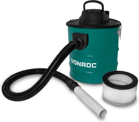 VONROC Aszuiger 1600W – 20L inhoud – 3m Stroomkabel – Voor open haard, vuurkorf, barbecue en werkplaats