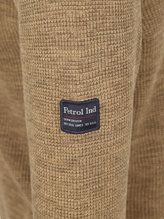 Petrol Industries - Heren Gebreid Vest Bristol - Bruin - Maat XXXL