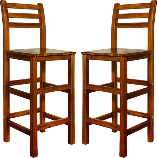Deuba Barkruk Set van 2 – Acaciahout 40 x 35,5 x 110 cm – Bruin