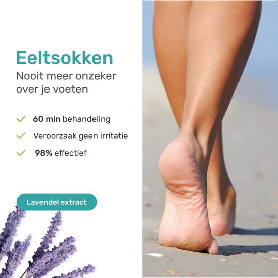 Soft & Silky Eeltsokken - 2 pack - Foot peel mask - Eeltverwijderaar voor voeten - Voet - Masker - Eelt - Vijl - Rasp - crème vervanger - Peeling - Lavendel -