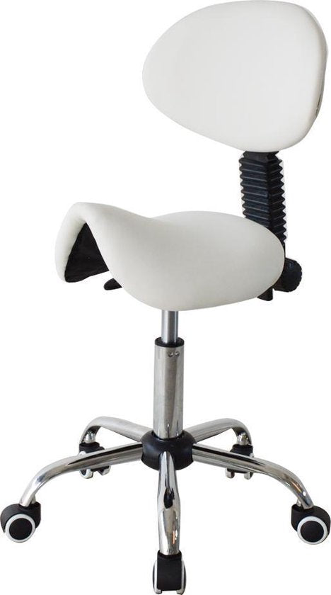 Zadelkruk ergonomisch rugleuning kantelbaar - kapperskruk - tabouret - hoogte verstelbaar