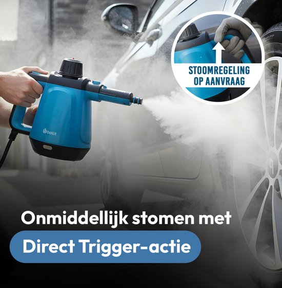 BOLLIT 1200W Stoomreiniger - Handstoomreiniger - 3.5 Bar - Handstomer - Vlekkenreiniger - Steam Cleaner - Tapijtreiniger - Stoomreinigers - Extra Krachtig Stoomapparaat: Vloer, Bank, Keuken Badkamer & Tapijt Reinigen - Incl. Opbergtas