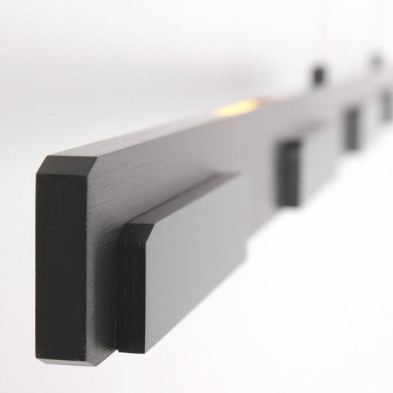 Hanglamp Bloc 3296ZW Zwart Hoogteinstelbaar van Glas en Metaal - Steinhauer, 120 cm met LED Module en Dimbaarheid