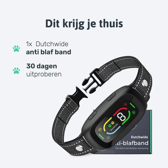 Dutchwide Anti-blafband Pro - 100% waterdicht - Trainingshalsband voor honden - Met anti blaf apparaat - Geschikt voor kleine en grote honden - Hondentraining hulpmiddel