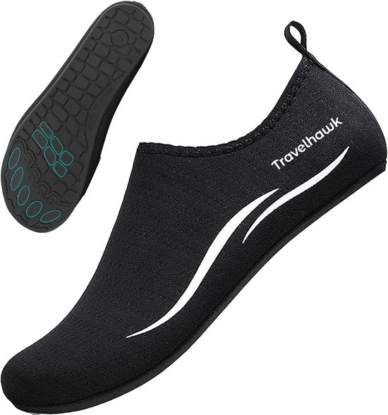 Travelhawk Waterschoenen - Voor Volwassenen - Unisex - Anti-Slip Zwemschoenen Dames en Heren - Zwart - Maat 40/41