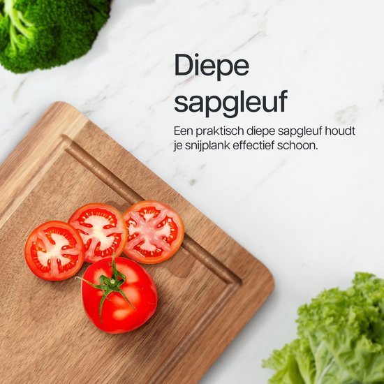 Deleca 3-Delige Snijplankenset met Houder (40x30 / 33x24 / 26x18 cm) - Voor Keuken, Snijplanken, Serveerplank, Kaasplank, Borrelplank en Tapasplank - Snijplank Acacia Hout