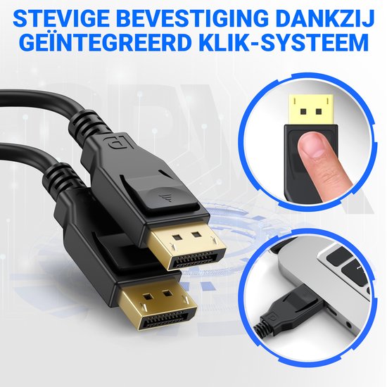 DisplayPort Kabel 1.4 - male to male - 8K 60Hz - 4K 144Hz - DP kabel - 5 meter