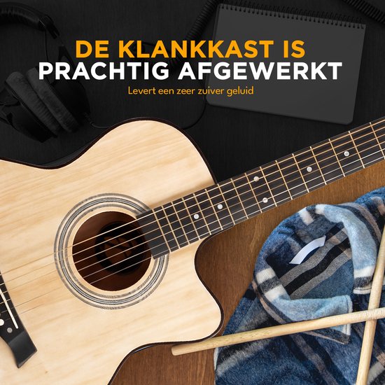 Finesse Akoestische Gitaar - met Videocursus - 4/4 40" - Western Gitaar - Gitaar Kind & Volwassenen - Naturel