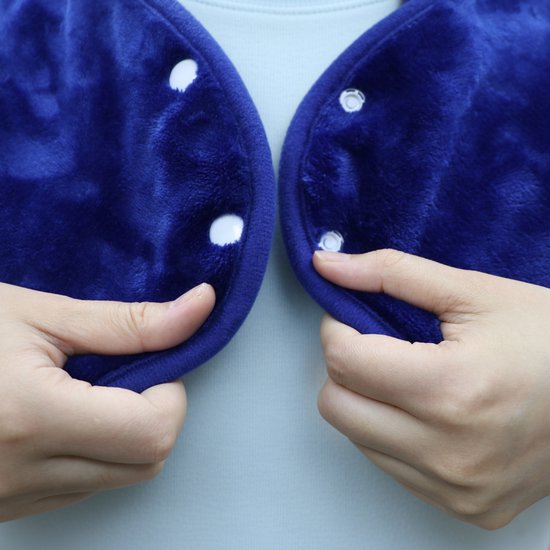 STAUS&BACH XXL Elektrische warmtekussen voor nek, schouder en rug - 93x73 cm - 3 Warmtestanden - Wasbare heating pad - Warmtekussen - Donker Blauw - WarmWrap