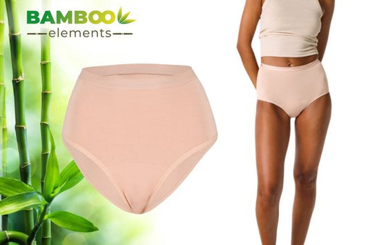 Bamboo Elements - XL - Menstruatie Ondergoed - High Waist Brief - Nude - Period Underwear - Menstruatieslip - Menstruatie Onderbroekje - Ondergoed Dames Slips