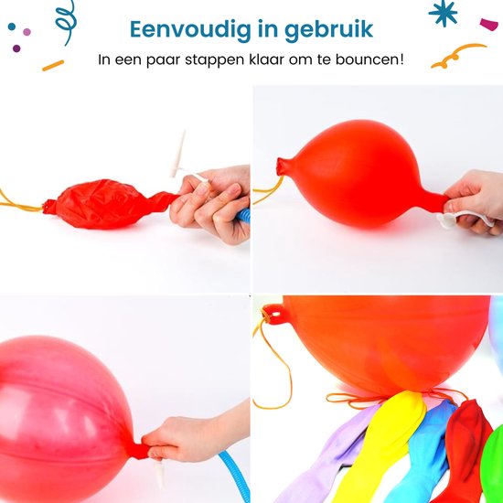 Partizzle 36x Gekleurde Latex Punch Ballonnen - Grote Bounce Ballon - Reuze Boksballon Uitdeelcadeautjes - Grabbelton Traktatie Cadeautjes - Voor Kinderen & Peuters - XL / 45 cm