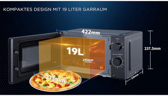 HANSEATIC Magnetron HM19B1M Vermogen: 700 W, ontdooifunctie, 5 vermogensniveaus