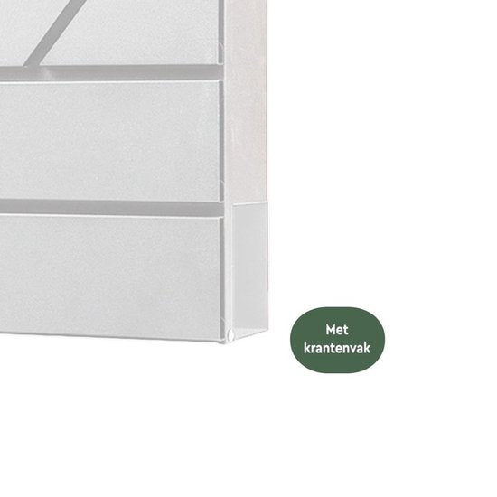 BRASQ Brievenbus Hangend Wit Deluxe - Wandbrievenbus met Slot en krantenvak - Incl. Montagemateriaal & 2 Sleutels - Postbus - brievenbus - RVS