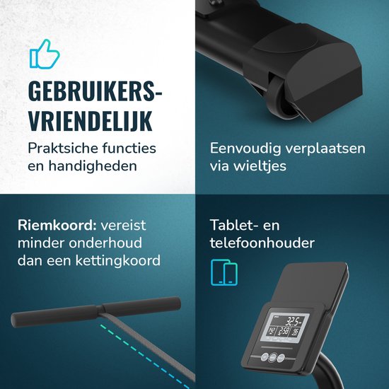 Flowsense Roeimachine - Inklapbaar - Geluidsstil - Magnetisch - 16 Weerstandniveaus - LCD Monitor