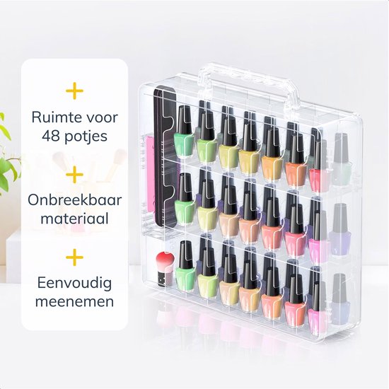 Vimora Nagellak koffer voor 48 stuks - Koffer - Nagellak - Opberg doos - Beautycase - Nagelstyliste - Make-up - Organizer - Voor vrouwen