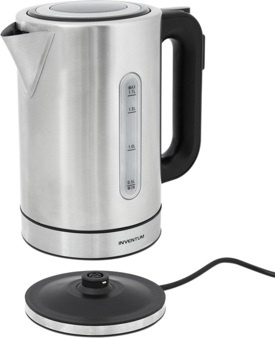Inventum HW817D - Waterkoker - 1.7L - RVS - BPA vrij - 2200W - 22x14x24.50 cm - RVS/Zwart