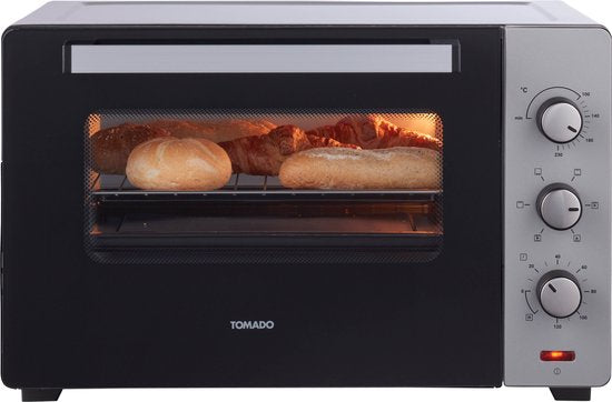 Tomado TEO4500S - Vrijstaande oven - 45 Liter - 2000 Watt - Hetelucht - 3 insteekniveau's - Zilver