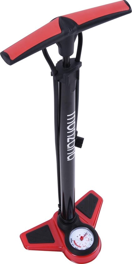 Monzana Fietspomp - incl. 3 Extra Adapters 100 cm Slang – Zwart