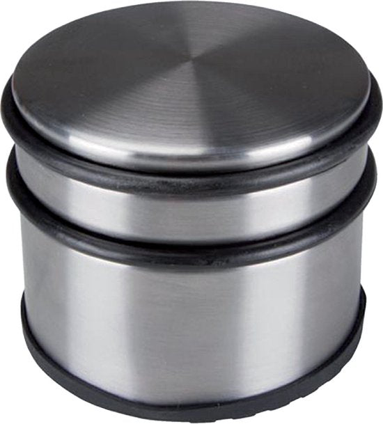 Perel Deurstopper, voor binnen- en buitendeuren, Ø 90 mm, hoogte 75 mm, RVS, 1 stuk