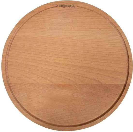 Boska Pizzaplank Amigo L Rond - Borrelplank van Duurzaam Beukenhout - Met opvanggeul - Ø 34 cm