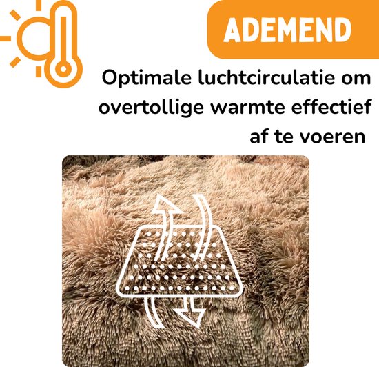 By Cee Cee Origineel Hondendeken Bank – Hondenkleed Bank - Hondenmand - Premium - Volledig Afritsbaar - Fluffy Mokka - Maat M – 90x90
