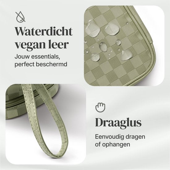 SC Travel Essentials - Toilettas en Make-up Organizer - Waterdicht en Compact - Geschikt voor Reis en Dagelijks Gebruik - Unisex - Matcha Groen
