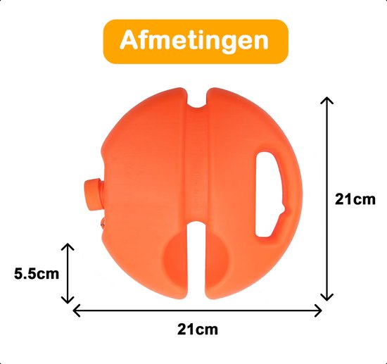 Tennispaal – Tennistrainer – Set Met Elastiek En Tennisbal – Oranje – Voor in de Tuin – Kinderen – Classic – Pro – Vakantie – Volwassenen