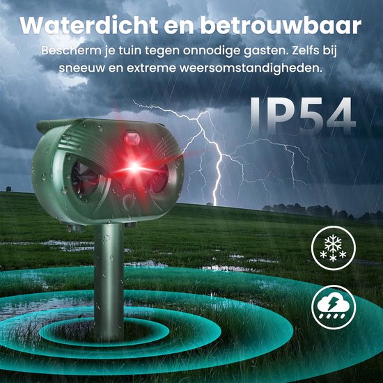 Kattenverjager - 2 Stuks - Ultrasone Muizenverjager - op Zonne Energie - Tegen Ongedierte - Groen - van Faas