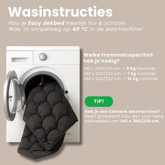 Dekbed-Discounter - Sleeptime Lazy Wasbaar dekbed 140 x 200 cm - Inclusief 1 kussensloop - Wasbaar op 40 graden - All season dekbed - Mado