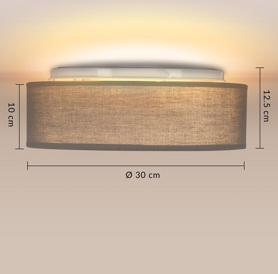Monzana Plafondlamp - 40W Rond 30cm Fitting E27 - Zwart
