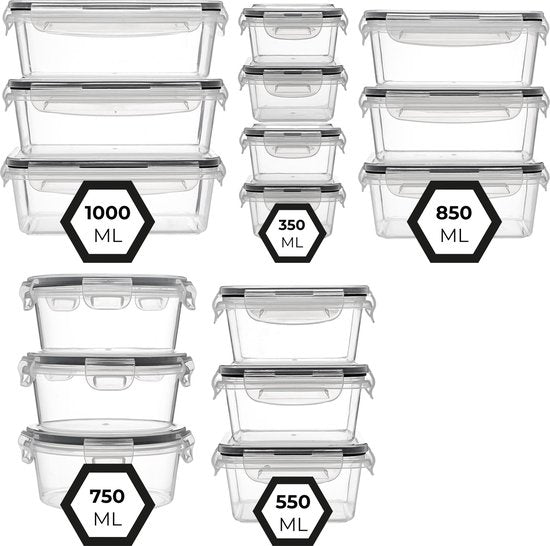 Stosh Vershoudbakjes - Diepvriesbakjes - Voedselbakjes - 16 stuks - Plastic - BPA vrij