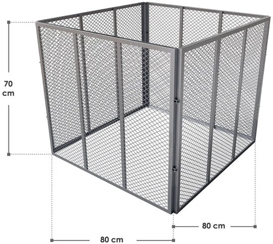Metalen compostbak / Tuincompostbak / Bladkorf - Tuinafval - 450L - Zilver
