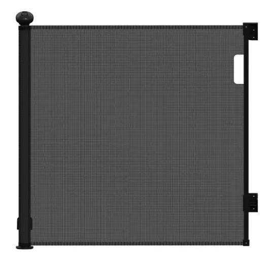 Vulpes Goods® – Oprolbaar Traphekje® – 145 x 84 cm – Voorzien Van Push-En-Lock Kinderslot En Kleurindicator En Eénhandige Bediening – Voor Kinderen En Huisdieren – Zwart Kunststof En Gaas