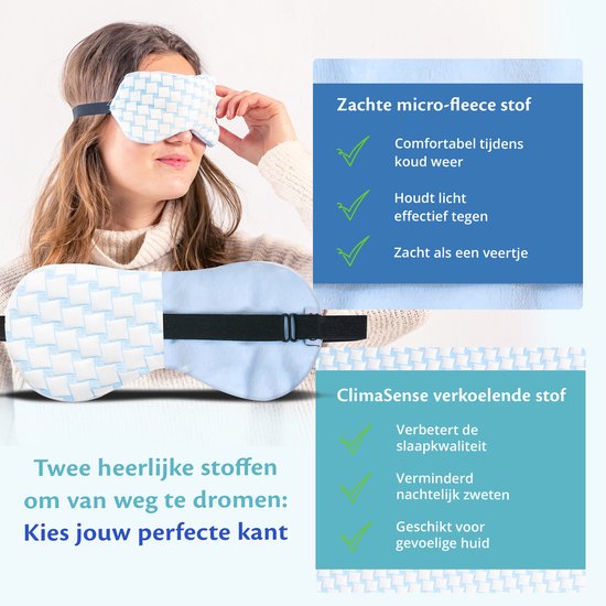 EL-Life Verkoelend Slaapmasker vrouwen & mannen - Oogmasker met velvet stoffen kant - Verstelbaar - Slaapmaskers